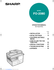 Sharp FO-2080 Operation Manual