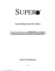 Supero SuperServer 6113M-i User Manual