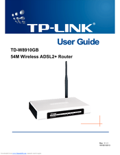 TP Link TD-W8910GB User Manual