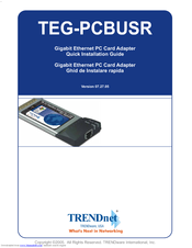 TRENDnet TEG-PCBUSR Quick Installation Manual