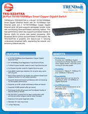 TRENDnet TEG-S224TXA - 26PORT Gigabit Copper Switch 24-10/100 2-10/100/1000 Specifications