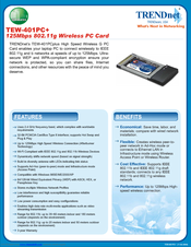 TRENDnet TEW-401PCplus Specifications