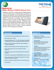 TRENDnet TEW-PC16 Specifications