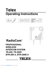 Telex RadioCom BTR-200 II Operating Instructions Manual
