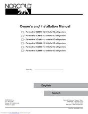 Norcold DC-8511 Owners & Installation Manual
