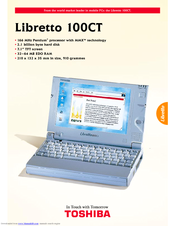 Toshiba Libretto 100CT Specifications