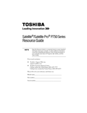 Toshiba P750D-BT4N22 Resource Manual