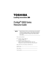 Toshiba Portege R835-P56 Resource Manual