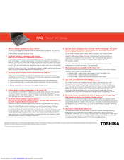Toshiba Tecra A5 Series Frequently Asked Questions