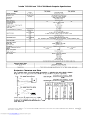 Toshiba TDP-S25U Specifications