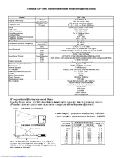 Toshiba TDP-T98U Specifications