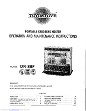 Toyostove DR-86F Operating And Maintenance Instructions Manual
