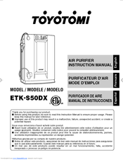 Toyotomi ETK-S50DX Instruction Manual