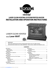 Toyostove Laser 60AT Installation And Operation Instructions Manual