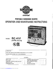 Toyotomi RC-41F Type B User Manual