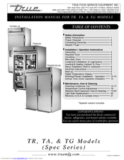 True TR1RRI-1S Installation Manual