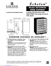 U-Line 2075WCOL Wine Captain Specifications