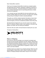 Velocity Vital A15 User Manual