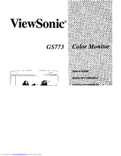 Viewsonic GS773 User Manual