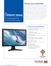 Viewsonic Optiquest Q20WB Specifications