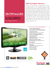 Viewsonic VA1931wa-LED Specifications