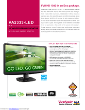 Viewsonic VA2333-LED Specifications