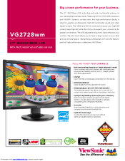Viewsonic VG2728wm Specifications
