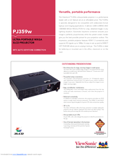 Viewsonic PJ359w - WXGA LCD Projector Specifications