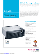Viewsonic PJ506D - SVGA DLP Projector Specifications