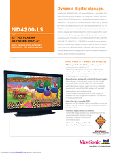 Viewsonic ND4200-LS - HD Network Display Specifications