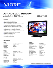 Viore LCD32VH65MV Specifications