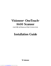 Visioneer OneTouch 8600 Installation Manual