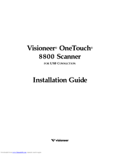 Visioneer OneTouch 8800 Installation Manual