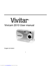 Vivitar Vivicam 2010 User Manual