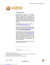 Vizio VXW20L HDTV10A User Manual