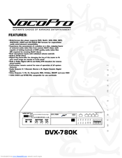 VocoPro DVX-780K Owner's Manual