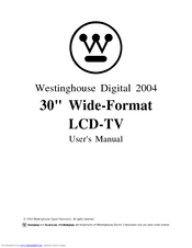 Westinghouse W33001 - Widescreen LCD Flat Panel HD-Ready TV User Manual