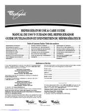 Whirlpool Gold GD5VVAXTY Refrigerator Use & Care Manual