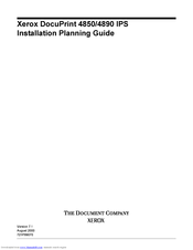 Xerox DocuPrint 4890 IPS Installation Planning Manual