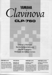 Yamaha Clavinova CLP-760 Owner's Manual