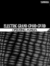 Yamaha Electric Grand CP-70D Operating Manual