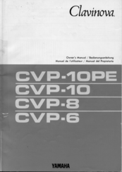 Yamaha Clavinova CVP-10 Owner's Manual