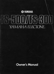 Yamaha Electone FS-500 Owner's Manual
