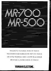 Yamaha Electone MR-500 User Manual