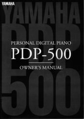 Yamaha PDP-500 Owner's Manual