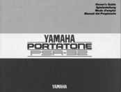Yamaha PortaTone PSR-32 Owner's Manual