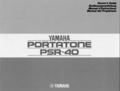 Yamaha PortaTone PSR-40 Owner's Manual