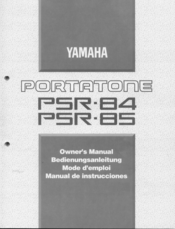 Yamaha PortaTone PSR-84 Owner's Manual