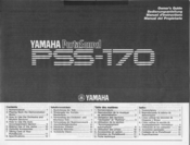 Yamaha PortaSound pss-170 Owner's Manual