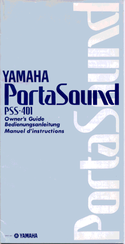 Yamaha PortaSound PSS-401 Owner's Manual
